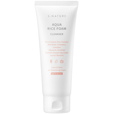 S. NATURE Aqua Rice Foam Cleanser (160 ml)